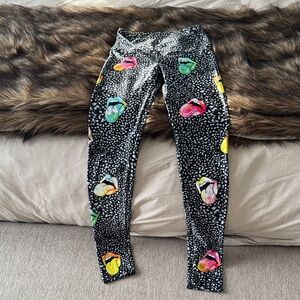 Goldsheep Black and Multicolor Patterned Leggings